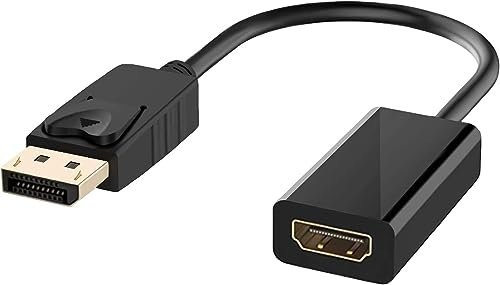 ZISONIX Adaptateur DisplayPort vers HDMI, Displayport (DP) Mâle vers HDMI Femelle Convertisseur, Résolution 1080P 4K pour TV, Thinkpad, HDTV, Moniteur, Projecteurs