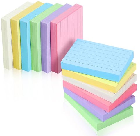 ELAKIRI 1200er Karteikarten a8 liniert, 150g/m² verdicktes Papier lernkarten bunt, 5.2 x 7.4cm flashcards für Englisch Vokabeln, Formeln und Notizen, Index Cards für Büro Schule Präsentation Vortrag