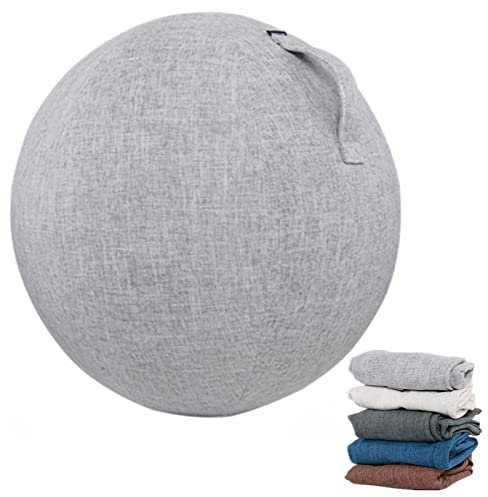 Dsongo Übungsballbezug 55/65/75 cm Yoga Ball Hülle Mit Griff, Gymnastikball Bezug Für Sitzball Fitnessstudio Training Balance Ball Abdeckung, HüLle füR Gymnastikball alance (Gray, 75cm)
