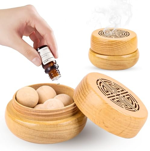 AKONE Diffuser för eteriska oljor, liten aromdiffusor trä mot myggor, doftoljediffusorer rumsdoft, flyktig doftspridande speciellt för eteriska oljor (G)