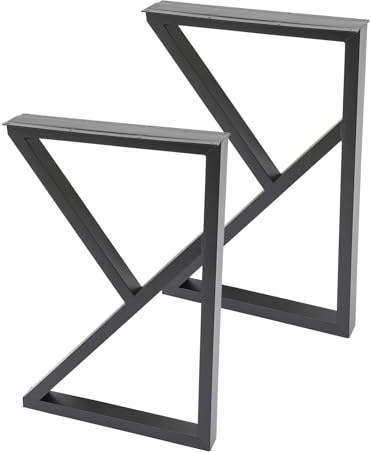 XUEMANSHOP Gambe da tavolo, 2 pezzi, in metallo, colore nero, portata totale 200 kg, 45x9x70cm, per scrivanie, tavoli da soggiorno, sedie
