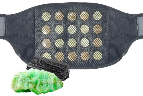 VEVOR Tappetino Riscaldante a Infrarossi lontani, Cuscinetti Riscaldanti 10 Giada Naturale e 10 Pietra di Tormalina, Cintura Riscaldante 39 °C-70 °C con Massaggio Vibrante 3 Livelli per Vita, Lombare