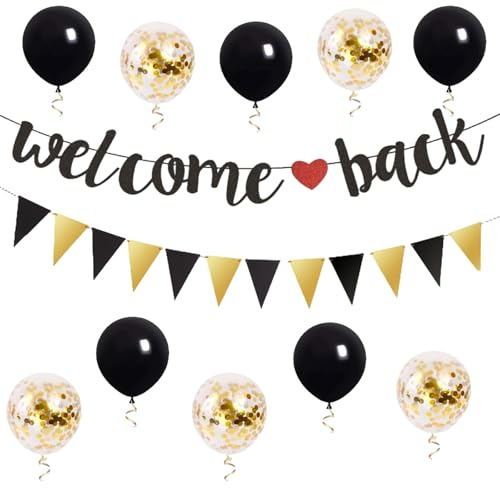 Willkommen Zuhause Deko Set, Wilkommensdeko Zuhause Welcome Back, Willkommen Zurück Banner Willkommen Party Dekoration Ballon Für Einweihungs Party/Schultreffen/Familie Party
