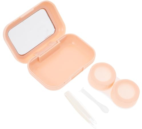 GARVALON Estuche para Lentes de Contacto Organizador de Lentes de Contacto para Mujeres Estuche Bonito de Contenedor Cosmético con Espejo para Viajes y Cuidado Diario