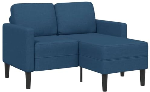 vidaXL 2-Sitzer-Sofa mit Chaiselongue L-Form Blau 125 cm Stoff