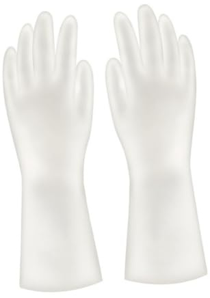Cabilock 4pair Kitchen Cleaning Gloves Anti-slip Housework Mitts for Dishwashing Pet Care and Laundry Transparent White