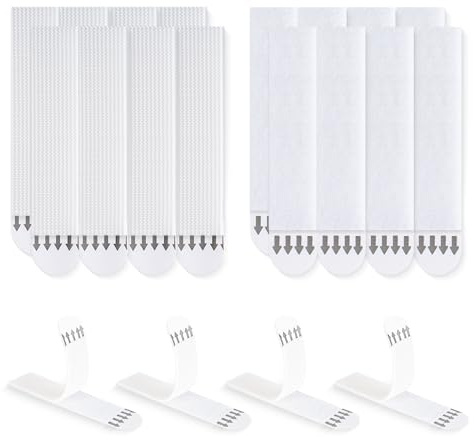 LLPT Tiras para Colgar Cuadros 8 Pares (16 Tiras) Large 19 x 94mm Blanco | Colgadores sin Clavos, Tiras Adhesivas de Pared Resistentes y Resistentes a los Daños, Para Pósteres