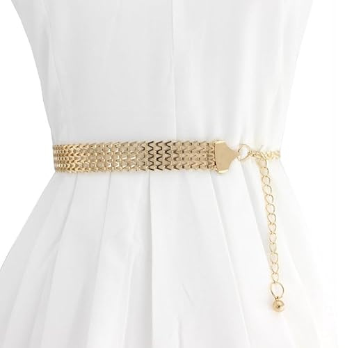 Little Angel Damen Taillengürtel Gold – Eleganter Metallgürtel mit Kettendesign – Verstellbarer Hüftgürtel für Kleider, Röcke & Abendmode, Damen Gürtel
