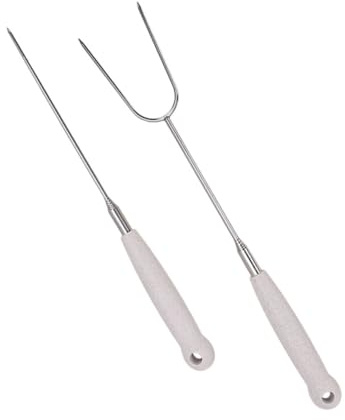 SUPVOX 2 Stück Teleskopische BBQ aus Teiliges Ausziehbare Grillgabel mit Glattem Kopf Langlebig und Sicher für Outdoor Grillen Camping und Familienfeiern