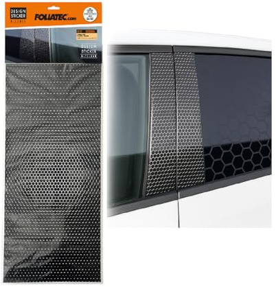Foliatec Design Sticker B-Säule – Set mit 2 stück 24,5x54,5cm – Hochglanz Schwarz | Set mit 2 stück 24,5x54,5cm