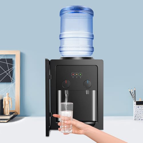 Poyujkyhr Distributore di acqua elettrica 550 W, distributore di acqua calda calda/fredda con fodera interna in acciaio inox, riscaldamento rapido 85 – 95 ℃, distributore automatico con raffreddamento