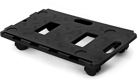Flatro 100Kg Interlocking Plastic Dolly Trolley with 360° Rotating Wheels | Heavy Duty Furniture & Appliance Moving Platform | 100kg Load Capacity | Smooth Easy Glide Transport Cart (Pack of 1)