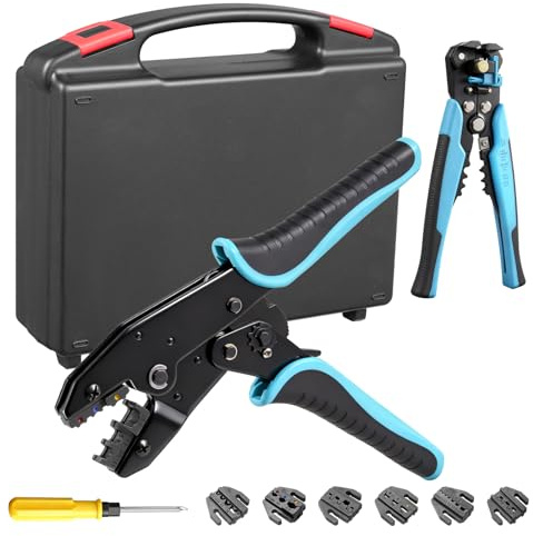 Dibaful Crimpzange Set Kabelschuhzange Aderendhülsenzange | Crimp Zange mit Ratschenfunktion Aderendhülsen | Presszange Crimpzangen Krimpzange für 0,25-10mm²