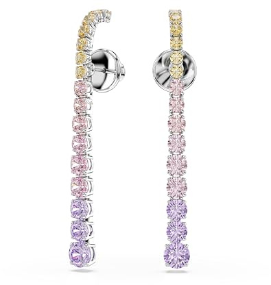 Swarovski Matrix drop örhängen, Gradient av runda snitt, Mångfärgad, Rodiumpläterad