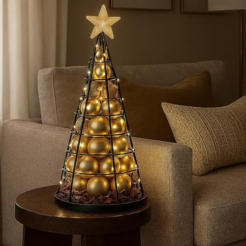 Mendler Deko-Baum HWC-O91 Metall 60cm - schwarz | Weihnachtsbaum, Schmuckbaum, Weihnachtsdeko, Christbaum, zum Beschmücken