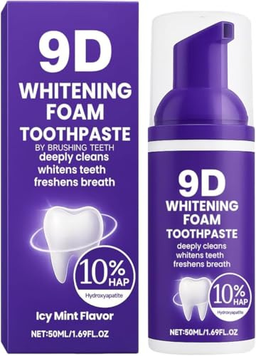 Whitening Foam Toothpaste, Foam Dental Mousse, Breath Freshening Paste, Tooth Strengthening, Plaque Control, Stain-Improving, for Daily Oral Cleanse