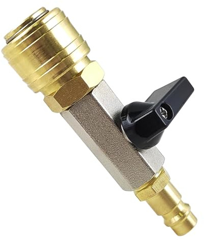 Accesorios Compresor Aire, Válvula de Conector Rápido de Aire Comprimido de Latón, Válvula de Bola 1/4, Racores Neumáticos de Conexión Rápida con Boquilla 7.2 NW, para la Mayoría de los Compresores