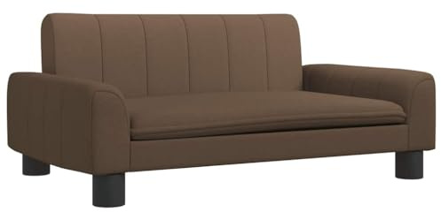 GeenYuu Hundsäng brun med tygöverdrag 70 x 45 x 30 cm, robust furu, mjukt skum, tvättbar och lättvårdad, liten hundsoffa för vardagsrum och utomhus avkoppling