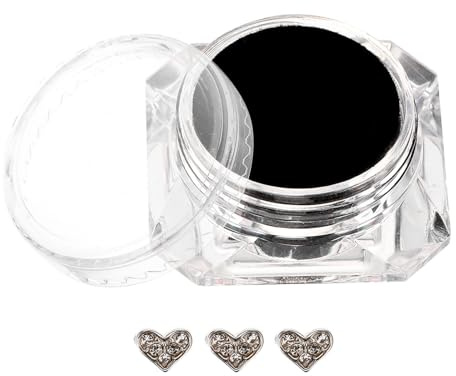 Herzförmiger Zahnschmuck 3 Stück Silber, mit Strasssteinen | Leichte Zinklegierung mit Imitationsstein, Einfache Anwendung, Unisex, für Glänzende Zahnverzierung