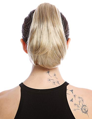 WIG ME UP - 622-V-24 Toupet Coda di cavallo Corti Lisci ma Voluminosi Biondo Biondo cenere chiaro 25 cm