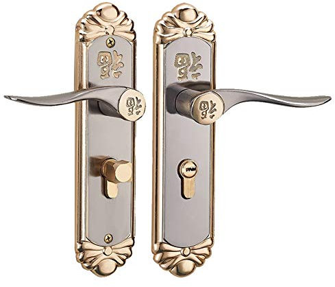 Sonew Set maniglia serratura in lega di zinco, stile europeo resistente maniglia interna silenziosa serratura di sicurezza per porta Kit Cilindro con chiavi