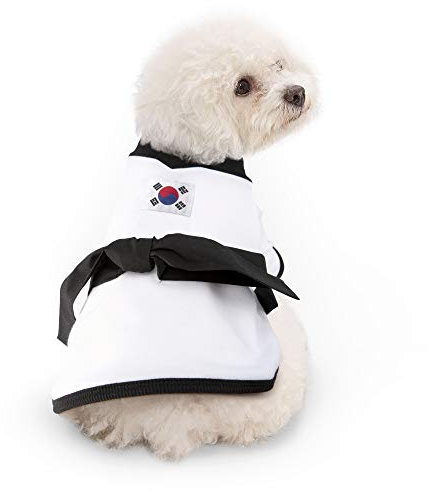 Youthdog Sport-Kostüm mit schwarzem Gürtel Uniform für Hunde Bekleidung Fulllover Sweatshirts für Jungen und Mädchen Hundebekleidung, 3XL