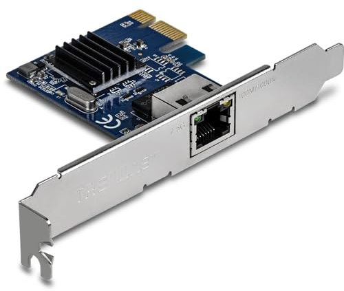 TRENDnet 2.5GBase-T PCIe Network Adapter, TEG-25GECTX, Converts a PCIe 2.0 or Later Slot into a 2.5G Ethernet Port, 802.1Q VLAN Tagging, Standard & Low-Profile Brackets Included, Windows Support