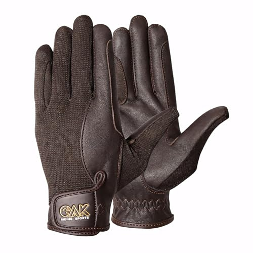 AK Solar Tech Summer Horse Riding Gloves – Soft Leather Equestrian Gloves with Breathable Mesh, Lightweight & Durable Grip for Women & Men (Brown, M)