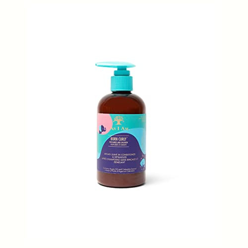 As I Am Born Curly Leave‑In Detangler- for Curls, Detangling & Frizz Control 8oz