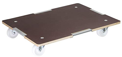 WAGNER Transportroller Transporthilfe 1379 I Schichtholz mit Grip I 80 x 60 x 13,5 cm, Tragkraft 400 kg I Stapelbehälter I Griffe & Ladungssicherung I Möbelroller für Umzug I FSC® I Made in DE