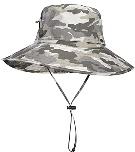 ROCKBROS Sonnenhut UV Schutz Faltbar Outdoor Hut Wanderhut Fischerhut Gartenhut Buschhut Camouflage Herren Damen