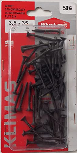 100 Stück Schnellbauschrauben 3.5x35 Gips-Metall Trockenbauschrauben Rigipsschrauben Selbstschneidend