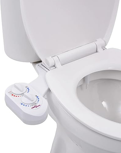 vidaXL Bidet Toilet Seat Attachment with Single Nozzle, Hot and Cold Water, Easy Installation, Energy Efficient, Enhances Personal Hygiene, Eco-Friendly, Reduces Toilet Paper Usage