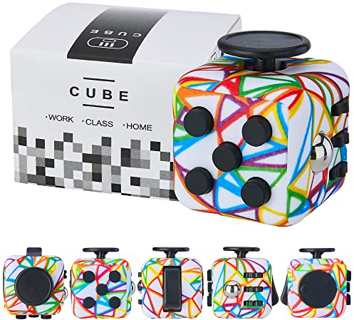 Lubibi Anti-Stress Würfel Spielzeug,Rainbow Anti-Estrees Würfel mit 6 Seiten Funktion,Stresswürfel Spielzeug für Kinder und Erwachsene Stressaubbau bei Nervösität
