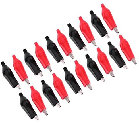 HERCHR 20 Pièces Multimètre Fils De Test Pinces Crocodiles 28 MM Métal Pince Crocodile Mini Test Pinces Crocodile