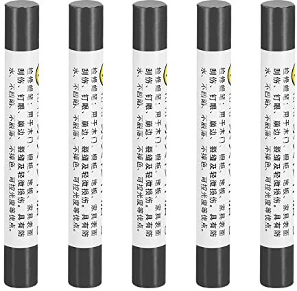 sourcing map 5Stk Möbel Reparatur Buntstifte Wachsfüllstift Ausbessern Stift Marker - für Kratzer Tische Holzböden Abdeckplatten Kohlenstoff Schwarz