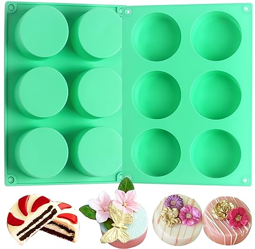 Siodisr - 2 moldes de silicona para galletas Oreo, 6 cavidades, cilindros redondos, moldes de cubierta de chocolate Oreo para dulces, moldes de silicona para hornear mini pasteles, gelatina