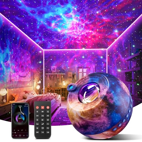 Sternenhimmel Projektor Kinder, Galaxy Projector 15 Schlafmusik Sternenprojektor Bluetooth-Lautsprecher Sternenlicht Projektor Fernsteuerung Zeitnahme, LED Sternenhimmel Projektor Kinder Erwachsene