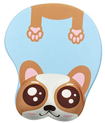 STOBOK Tapis De Souris Silicone avec Repose-Poignet Animé Tapis Anti-dérapant pour Gaming Et Bureau Design Chien Cartoon Bleu