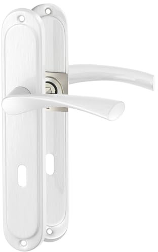 ERGO line ROMA Silber, klassische Türbeschlag für Zimmertüren Langschild Drückergarnitur, Türbeschlag, Türklinke, Türdrücker