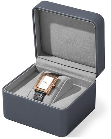 Oirlv PU Leder Uhrenbox Geschenkbox Uhrenaufbewahrung Reisespeicher(Hellgrau)