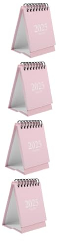 Tofficu 4stücke Mini Tischkalender Dekorativer Schreibtischkalender Mit Spiralbindung Kompakte Tischdekoration Für Büro Und Zuhause Platzsparend Und Elegant