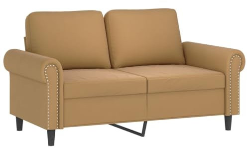 HEFZGDB 3-TLG. Sofagarnitur mit Kissen Braun Samt Sessel Schlafzimmer Couch Klein Sessel Wohnzimmer Gartenlounge für Empfangsraum Aufenthaltsraum Büro Schlafzimmer