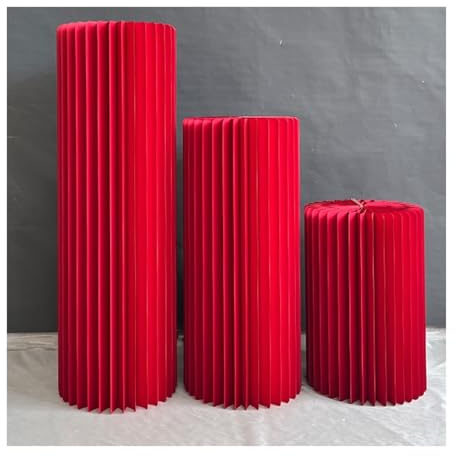BTYQKZVPM colonne di Carta espositori piedistalli Stand, SUP Centrotavola for Matrimonio, vasi in Cartone, Supporto for Tavolo da Dessert for Feste di Compleanno, pilastro Romano(Rosso)