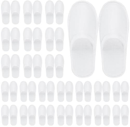 YFNVH Lot de 24 Paires de Chaussons Jetables pour Hôtel et Spa, Blancs