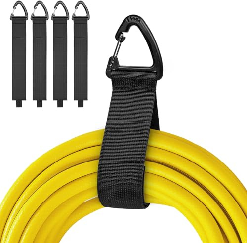 Lot de 4 rallonges pour charges lourdes avec suspension, serre cable réutilisables, organisateur de cable pour tuyau d'arrosage, cordes, gestion des câbles dans le garage et l'atelier
