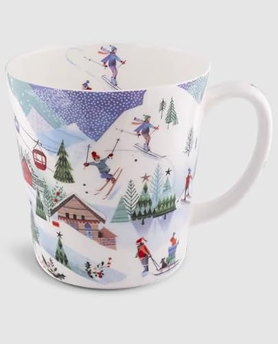 Kaffeebecher Ski & Berge, Kaffeetasse Tassen Teetassen Kaffeepott Henkelbecher, Winter Winterzeit Berg