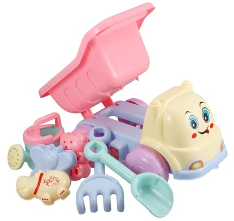 HEALSOPTHY 7pezzi Giochi Spiaggia Per Ragazzo Ragazza Ragazza in Plastica Sicura Camioncino e Attrezzi Per Sabbia Light Weight Per Ragazzi e Ragazze Stimola Creatività e Socializzazione Estiv