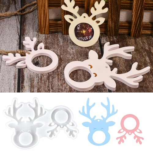 Silikonformen Gießformen Weihnachten,Elch Anhänger Gießform | DIY Silikonform Kerzenhalter Weihnachten Elch Teelichthalter,zum Ausgießen mit Gips, Handwerk & Weihnachtsdekoration (Elch)