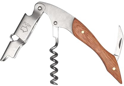 Green Novice Premium Weinöffner, Kellnermesser mit Holzgriff, Folienschneider und Korkenzieher